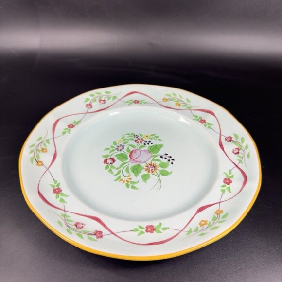 1950s Adams England Calyx Ware Ceramic 9in Dish Plate Set 4 Porcelain Floral VTG - Picture 11 of 15